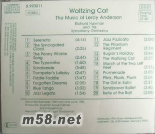 WALTZING CAT專輯背面圖片