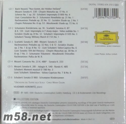 霍羅維茲在 DG的錄音全集(6CD套裝)專輯背面圖片
