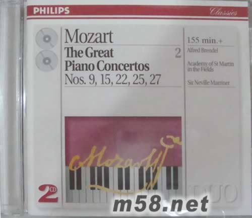 莫扎特:著名的鋼琴協奏曲 第9 15 22 25 27(雙碟 PHILIPS系列老版)專輯正面圖片