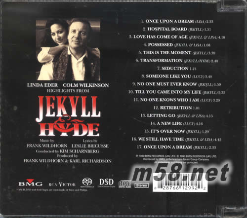 鬼醫JEKYLL HYDE(變身怪醫) 電影原聲SACD專輯背面圖片