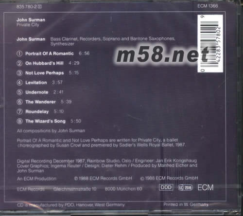 Private city專輯背面圖片