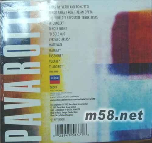 The Studio Albums帕華洛帝錄音室作品全集(12CD套裝)專輯背面圖片