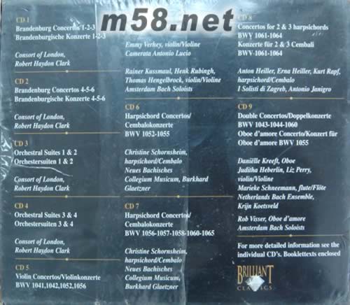 Bach Edition VOLUME.1: Orchestral Works & Concertos 巴赫交響樂作品9CD套裝專輯背面圖片