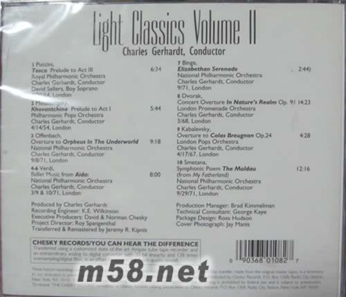 Light Classics, Vol. 2專輯背面圖片