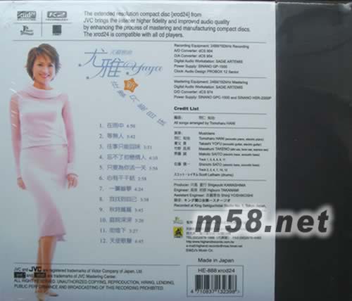 新往事只能回味XRCD專輯背面圖片