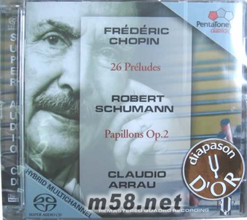肖邦:24首前奏曲&舒曼:鋼琴套曲 蝴蝶 SACD專輯正面圖片