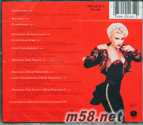 你可以跳舞 You Can Dance 美版專輯背面圖片