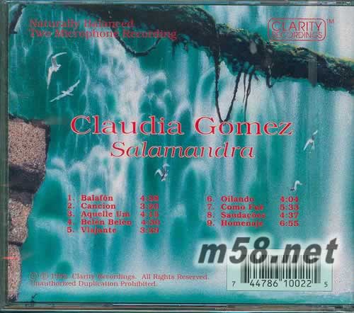 Claudia Gomez SALAMANDRA專輯背面圖片