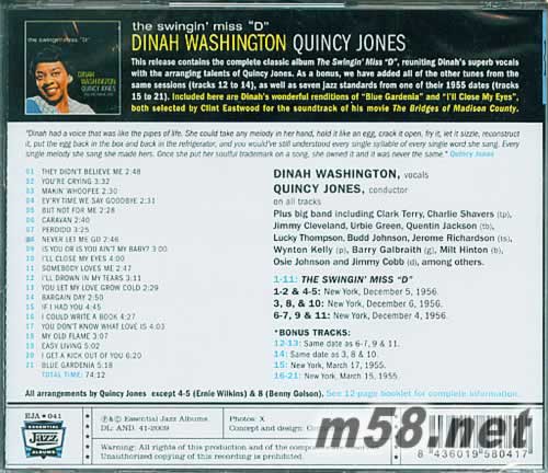 Swingin Miss D專輯背面圖片