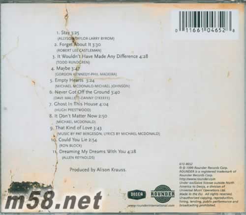 forget about it艾莉森克勞斯 忘記這件事專輯背面圖片