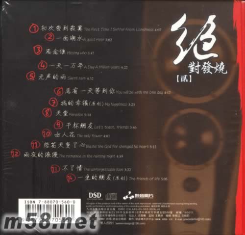 絕對發燒 貳 純銀版專輯背面圖片