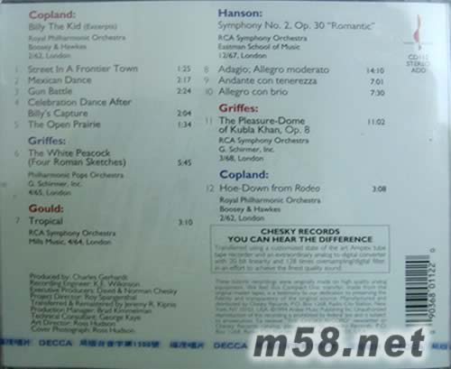 great american composers專輯背面圖片