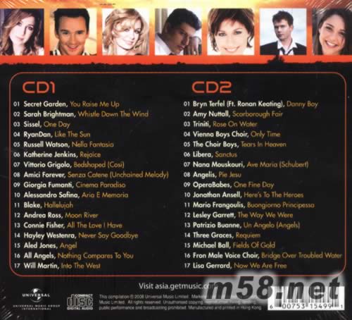 YOU RAISE ME UP專輯背面圖片