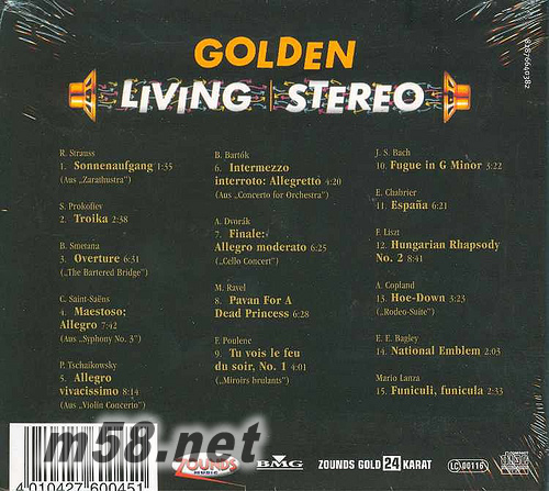 GOLDEN LIVING STEREO SAMPLER專(zhuān)輯背面圖片
