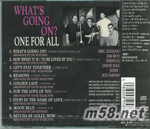 都會(huì)情景-One For All專輯背面圖片