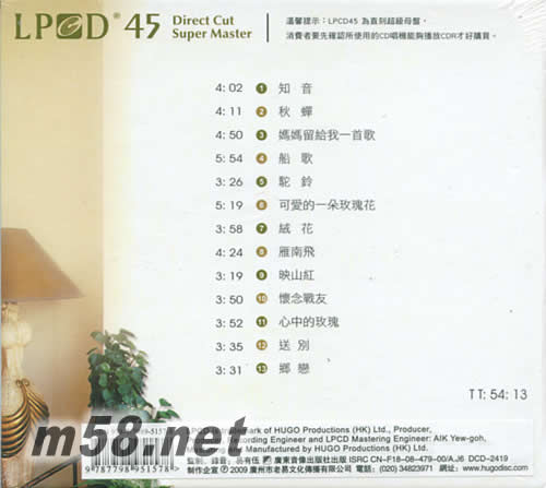 知音 LPCD專輯背面圖片