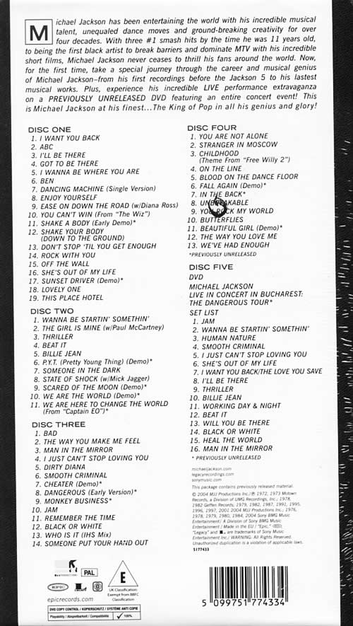 THE ULTIMATE COLLECTION 5碟套裝(歐洲黑版) 4CD+DVD專輯背面圖片