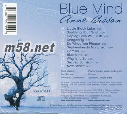 BLUE MIND XTRACTHD專輯背面圖片