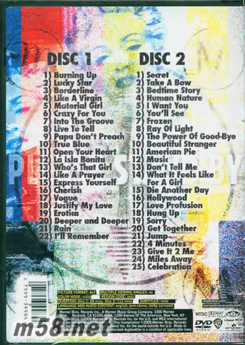 CELEBRATION(The Video Collection)娜經(jīng)典-影音檔案雙DVD世紀(jì)精選 美版專輯背面圖片