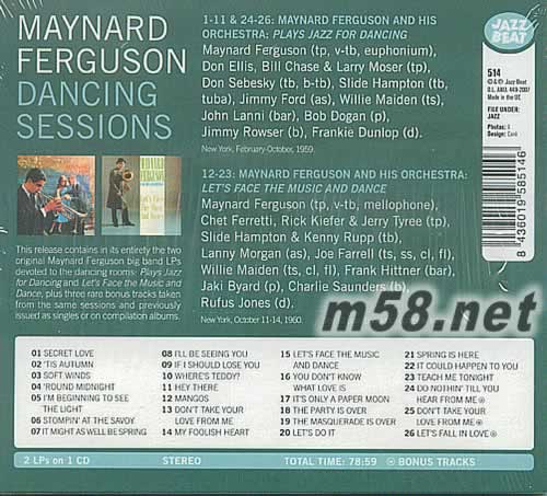 Maynard Ferguson Dancing Sessions專輯背面圖片