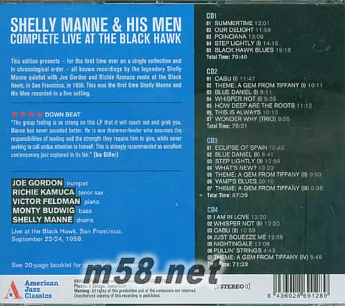 Complete Live At The Black Hawk 4CD專輯背面圖片