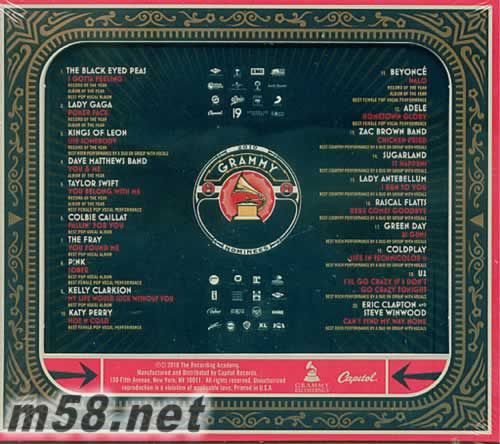 2010葛萊美的喝采 GRAMMY專輯背面圖片