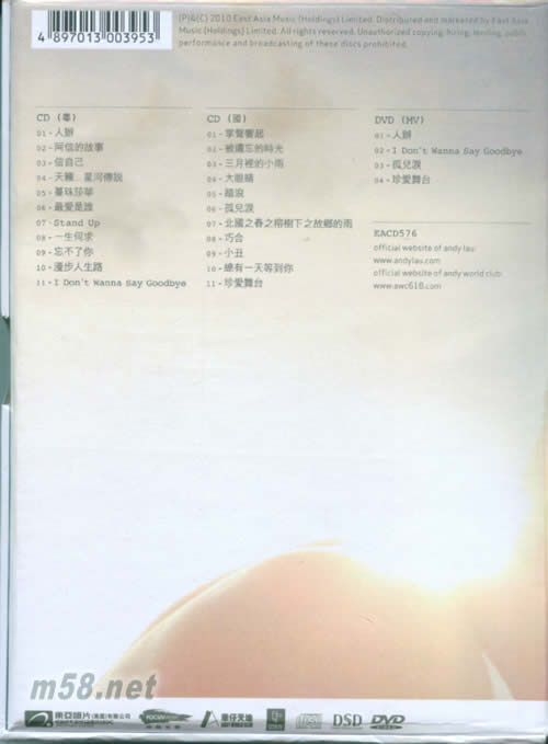 Unforgettable 忘不了的 (首批限量豪華厚盒) (2CD+DVD版)專輯背面圖片