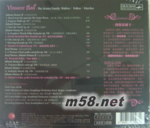 勁爆波爾卡Viennese Ball專輯背面圖片