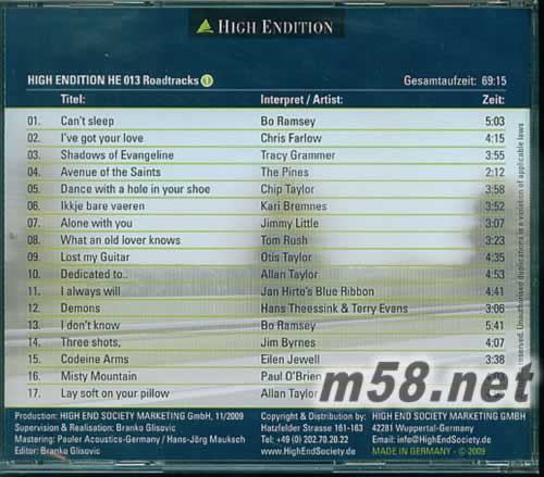 測試 13 駕車樂 HIGH EDITION VOL.13 ROADTRACKS專輯背面圖片