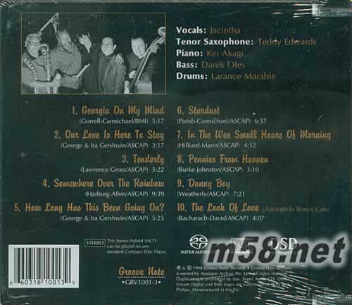 Here’s To Ben : A Vocal Tribute To Ben Webster 我心深處-向班韋伯斯特-致敬 SACD專輯背面圖片