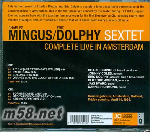 Complete Live in Amsterdam (2CD)專輯背面圖片