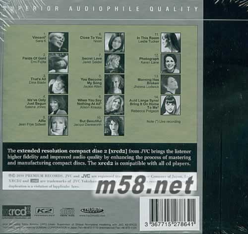爵士紅伶BEST AUDIOPHILE VOICES第三輯 XRCD專輯背面圖片