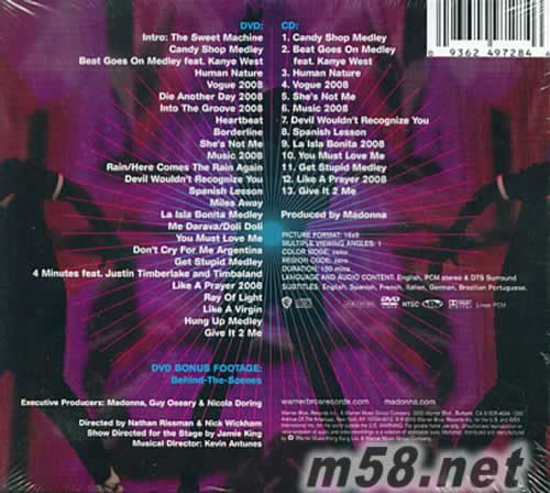 STICKY&SWEET TOUR 香港版 DVD+CD專輯背面圖片