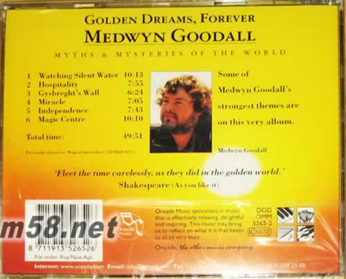 GOLDEN DREAMS . FOREVER永遠(yuǎn)的黃金夢(mèng) 新世紀(jì)純音樂專輯背面圖片