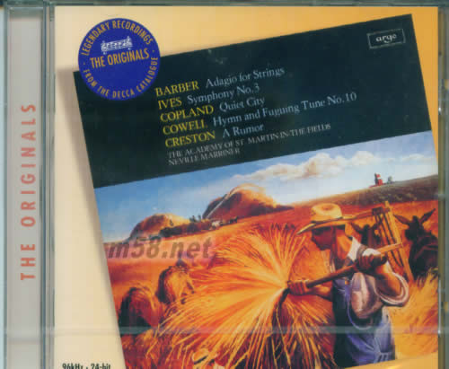 BARBER:ADAGIO FOR STRINGS 巴伯:柔板/馬連納專輯正面圖片