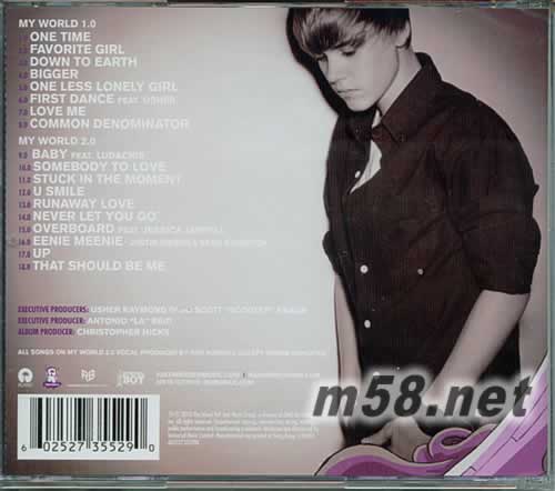 Justin Bieber My Worlds 香港版專輯背面圖片
