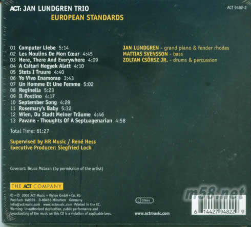 European Standards專輯背面圖片