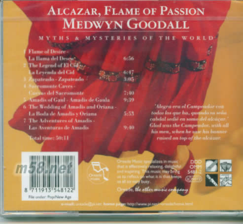 ALCAZAR, FLAME OF PASSION梅德溫 -阿爾卡薩,熱情的火焰專輯背面圖片