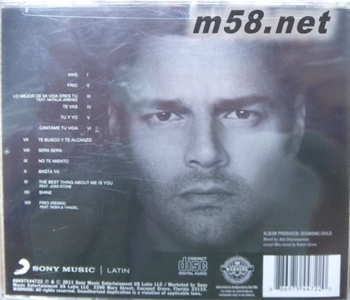 烈愛宣言 Musica + Alma + Sexo(美版)專輯背面圖片