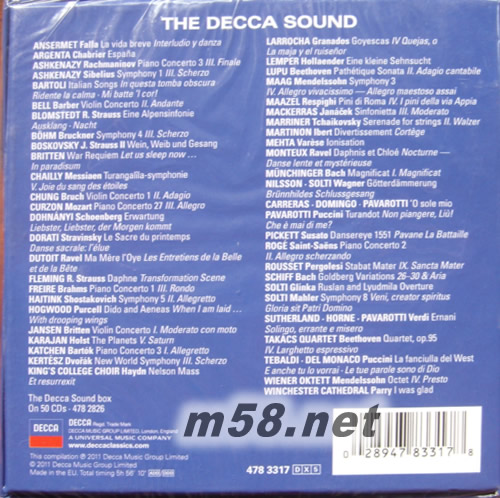 THE DECCA SOUND迪卡之聲(5CD套裝)限量版專輯背面圖片
