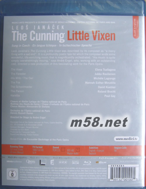 JANACEK, L.: Cunning Little Vixen (The) (Paris National Opera, 2008)藍光DVD專輯背面圖片