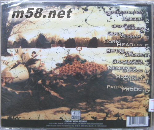 BLASPHEMY MADE FLESH 美版專輯背面圖片