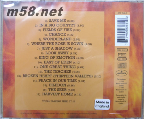 Through a big country專輯背面圖片