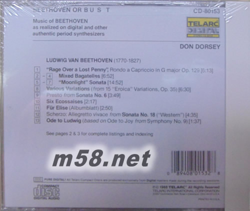 電子貝多芬BEETHOVEN OR BUST (24K金限量版)專輯背面圖片