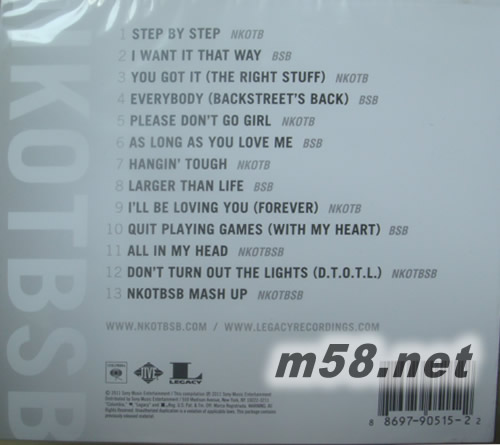 世紀合體專輯-新歌+精選NKOTBSB 美版專輯背面圖片