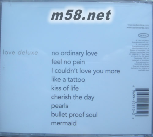 華麗愛情LOVE DELUXE 歐版專輯背面圖片