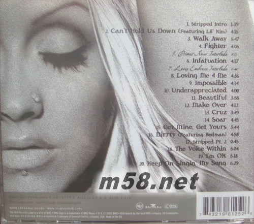 Stripped(歐版)專輯背面圖片