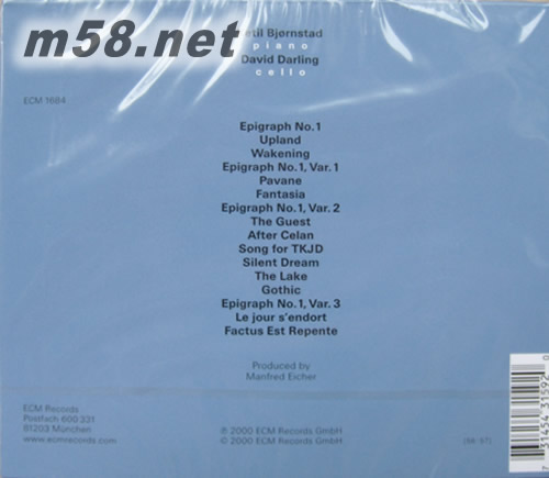 Ketil Bjornstad: Epigraphs 墓碑專(zhuān)輯背面圖片