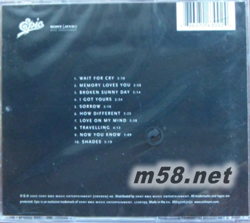 愛你的記憶Memory Loves You(瑞典版)專輯背面圖片