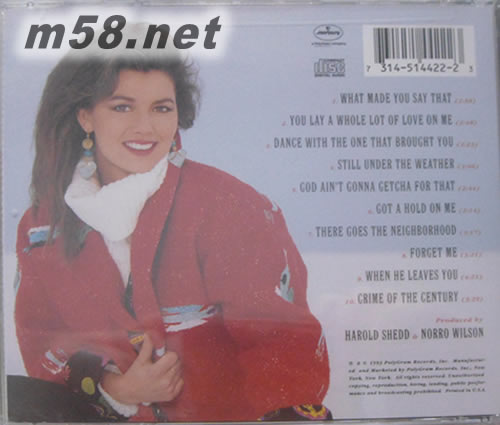 Shania Twain同名專輯專輯背面圖片